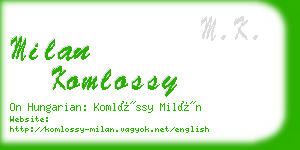 milan komlossy business card